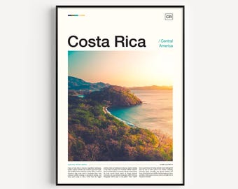Poster di viaggio del Costa Rica: stampa artistica con fotografia di paesaggio.