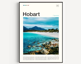 Hobart Tasmania Print: Travel Poster, Australia Wall Art