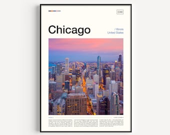 Chicago Art, Chicago Artwork, Chicago Illinois, Chicago Skyline, Chicago Travel, Chicago Poster, Chicago City Poster, Chicago Photo