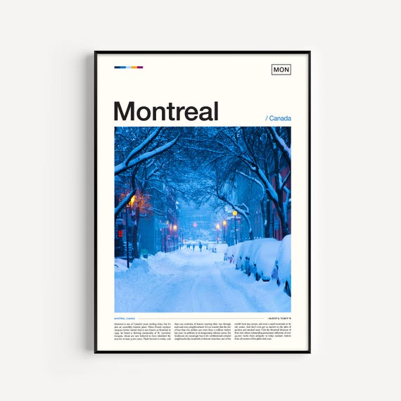 Montreal Winter Landscape Art Print: Canada Travel Poster