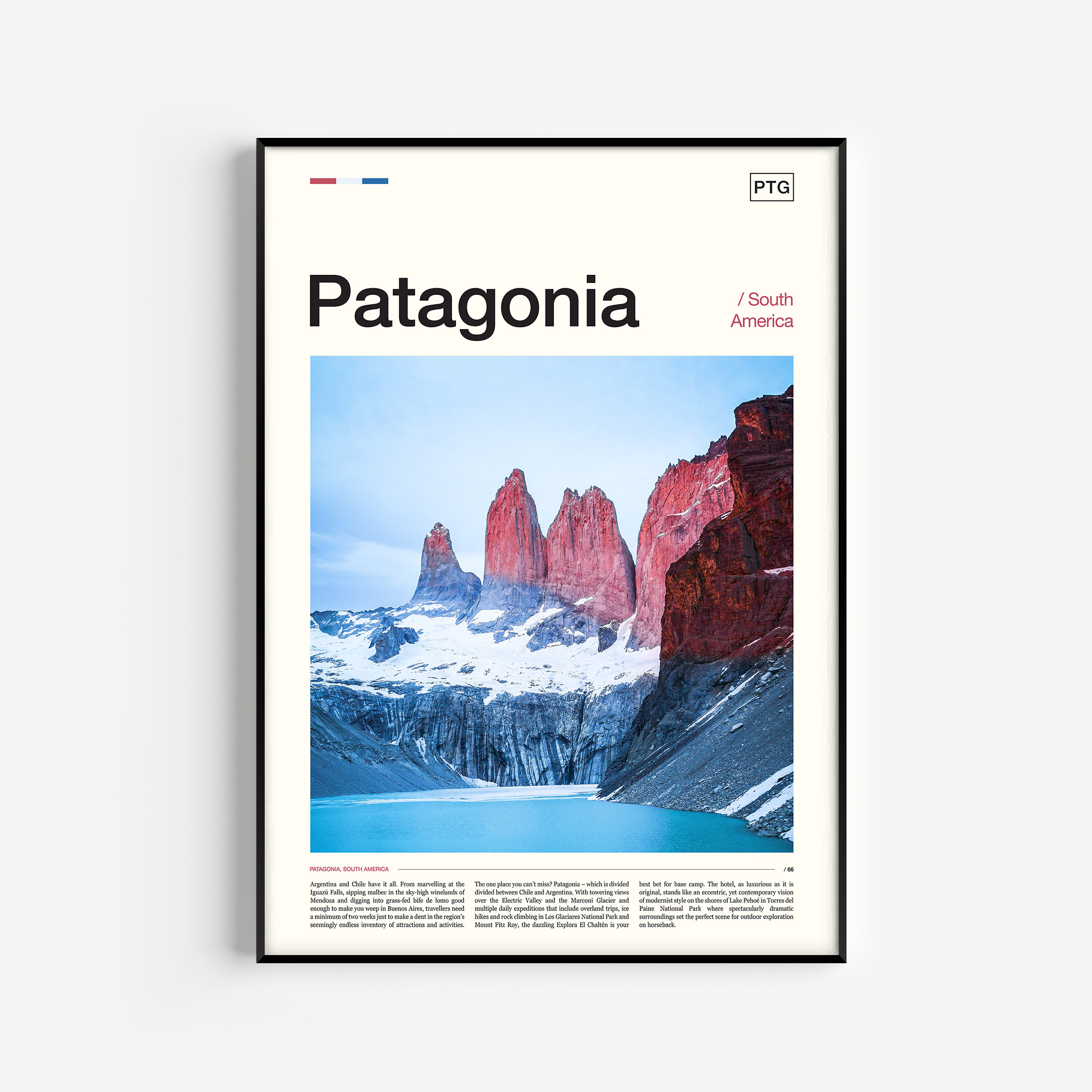 Discover Patagonia Print, Patagonia Poster, Chile Travel Poster