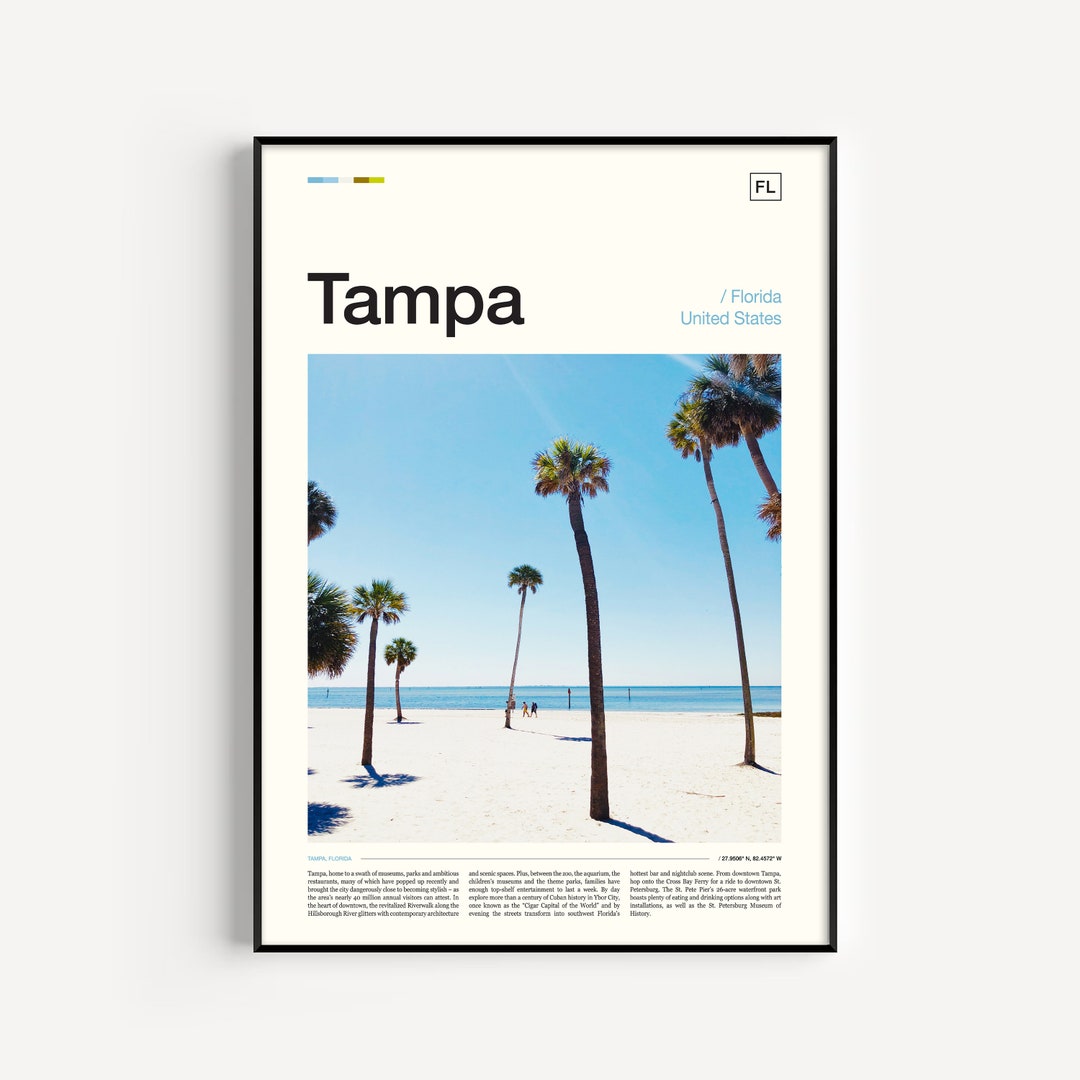 Tampa Print, Tampa Poster, Tampa Wall Art, Tampa Art Print, Tampa