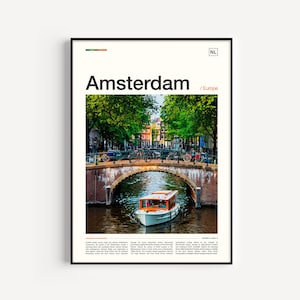 Arte de Ámsterdam, póster de Ámsterdam, impresión de Ámsterdam, foto de Ámsterdam, viaje a Ámsterdam, arte mural de Ámsterdam, regalo de los Países Bajos, regalo de Ámsterdam