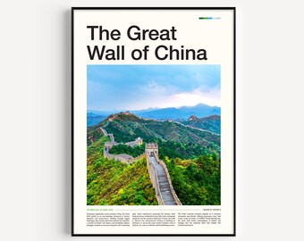 Great Wall Of China Poster, Great Wall Poster, Chinese Art, China Poster, China Print, Chinese Wall Art, China Gift, Asia Poster, Travel Art