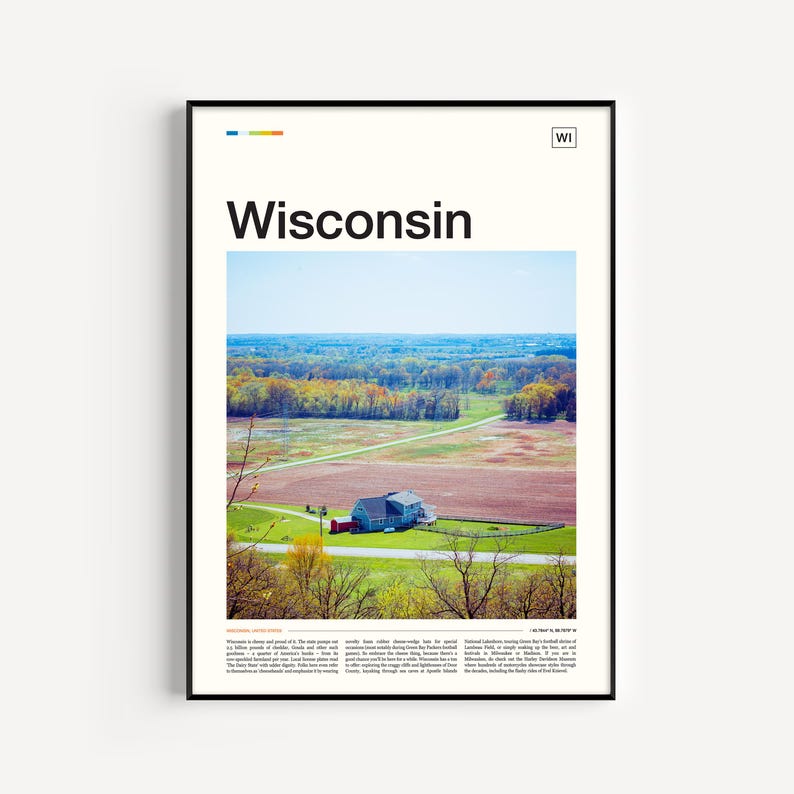 Wisconsin Print, Wisconsin Poster, Wisconsin Wall Art, Wisconsin Art Print, Wisconsin Artwork, Wisconsin Photo, Wisconsin Photography image 1