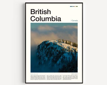British Columbia Landscape Art Print: Canada Travel Poster