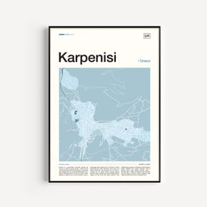 Karpenisi Karte Print, Karpenisi Poster, Karpenisi Karte, Karpenisi Print, Griechenland Wandkunst, Griechenland Kunstdruck, Karte Poster, Karte Wandkunst