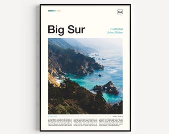 Stampa della costa di Big Sur, poster di viaggio in California
