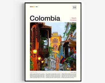Colombia Travel Poster, South America Art Print