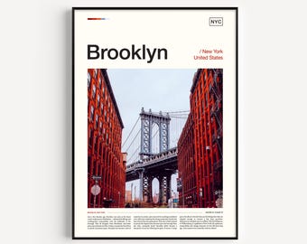Impresión de Brooklyn, póster de Brooklyn, arte mural de Brooklyn, impresión artística de Brooklyn, Brooklyn, Nueva York, fotografía de Brooklyn, foto de Brooklyn, Brooklyn, NY