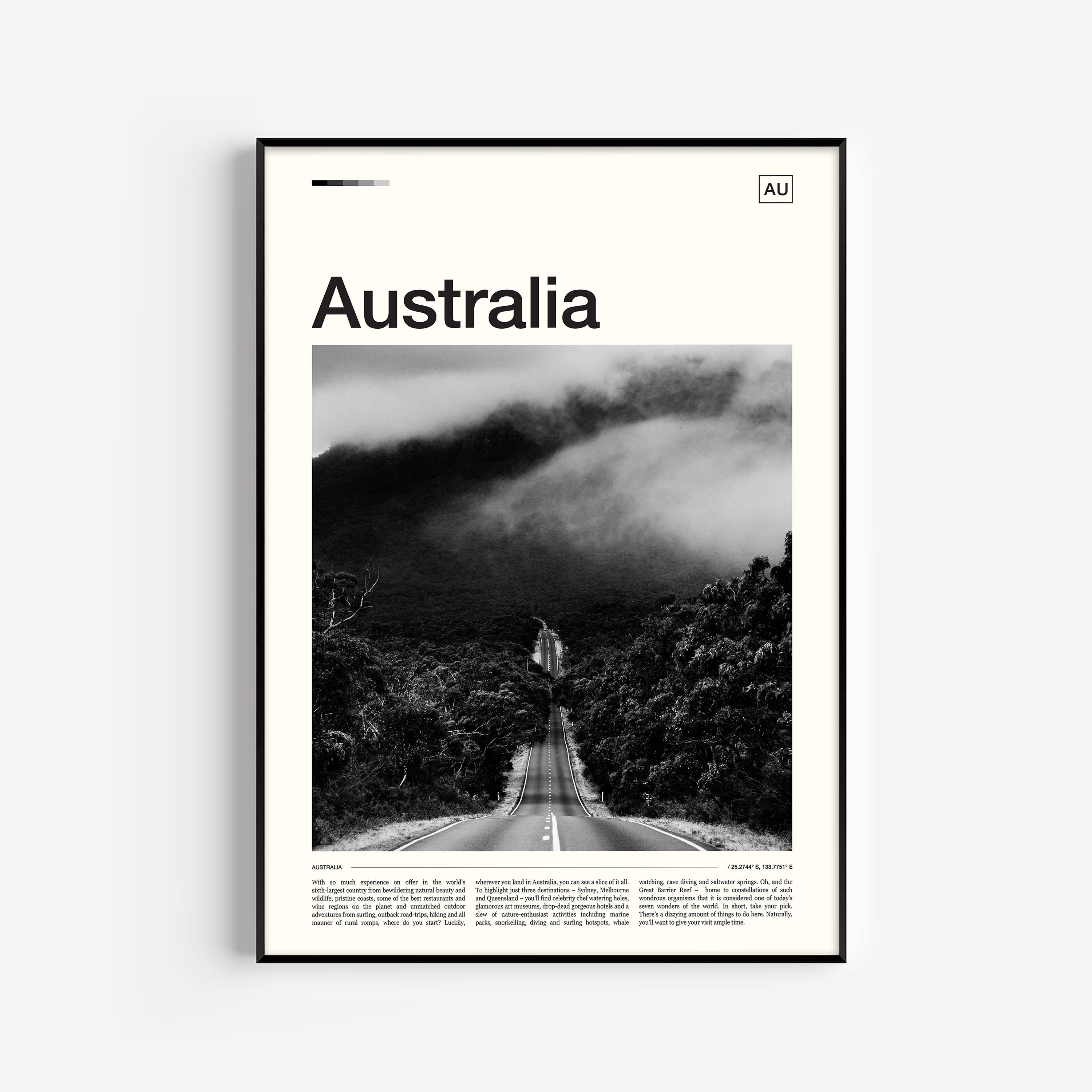 Australia Print, Black and White, Australia Poster, Australia Wall Art, Australia Art Print, Australia Travel Print, Surfing Print