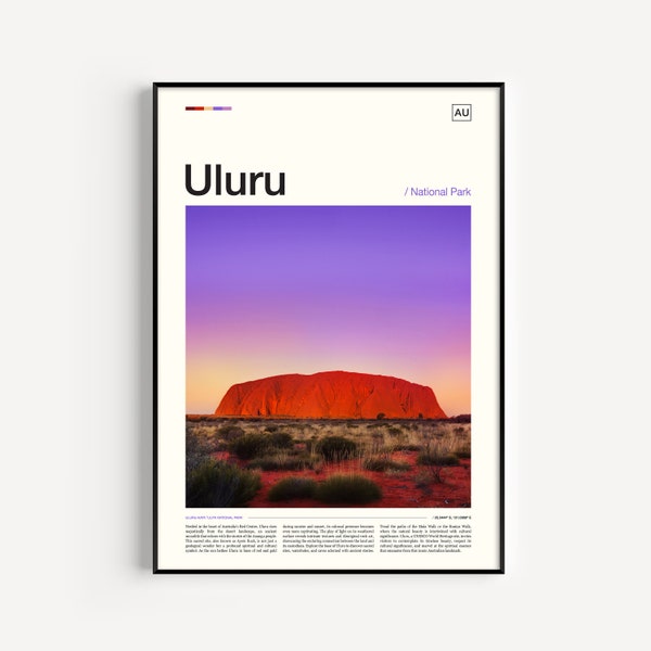 Uluru Poster, Ayers Rock, Australia Travel, Australia Art, National Park Poster, Australia Poster, Australia Art Print, Australia Print