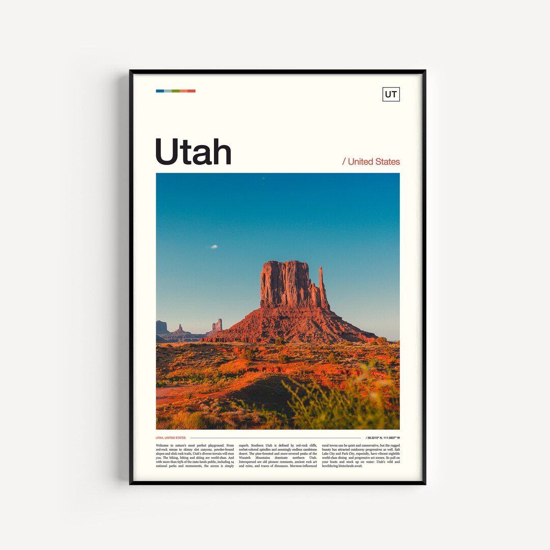 Utah Print, Utah Poster, Utah Wall Art, Utah Art Print, Utah Photo