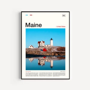 Maine Print, Maine Art Print, Maine Wall Art, Maine Gift, Maine Artwork, Maine Poster, New England Art, New England Print, Nubble Lighthouse