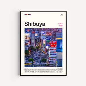 Shibuya Skyline Poster, Japan Reise Kunstdruck mit Stadt Fotografie, Urban Wand Kunstwerk, Crossing Reise Print, und Wanderlust Dekor