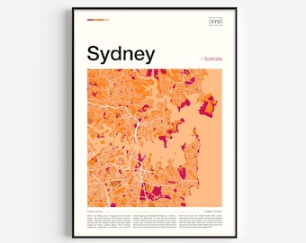Sydney Map Art Print: Modern Cityscape Poster