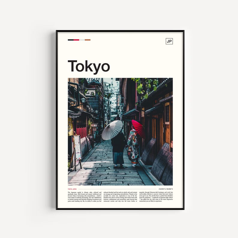 Tokyo Print, Tokyo Poster, Tokyo Wall Art, Tokyo Artwork, Tokyo Art Print, Japan Poster, Japan Print, Kyoto Print, Kyoto Travel image 1