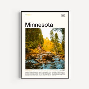 Impresión de Minnesota, Estado de Minnesota, Viajes de Minnesota, Arte de Minnesota, Obras de arte de Minnesota, Foto de Minnesota, Arte de la pared de Minnesota, Cartel de Minnesota