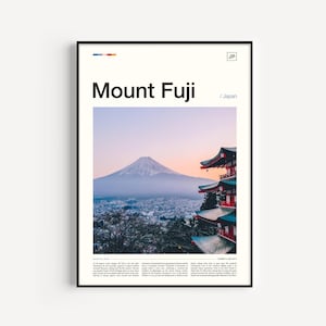 Mt Fuji Print, Mount Fuji Poster, Japan Reise Kunstdruck mit Landschaftsfotografie, Landschaftsbild und Reiseposter