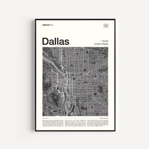 Dallas Karte Drucken, Dallas Poster, Dallas Karte, Dallas Druck, Dallas Wandkunst, Dallas Kunstdruck, Karte Poster, Karte Wandkunst, Dallas Dekor