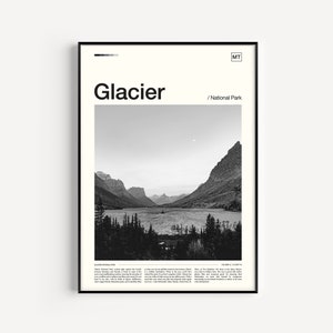 Glacier National Park Print, Glacier Print, Black and White, Glacier National Park Poster, Glacier Park, Glacier Wall Art, Glacier Art Print