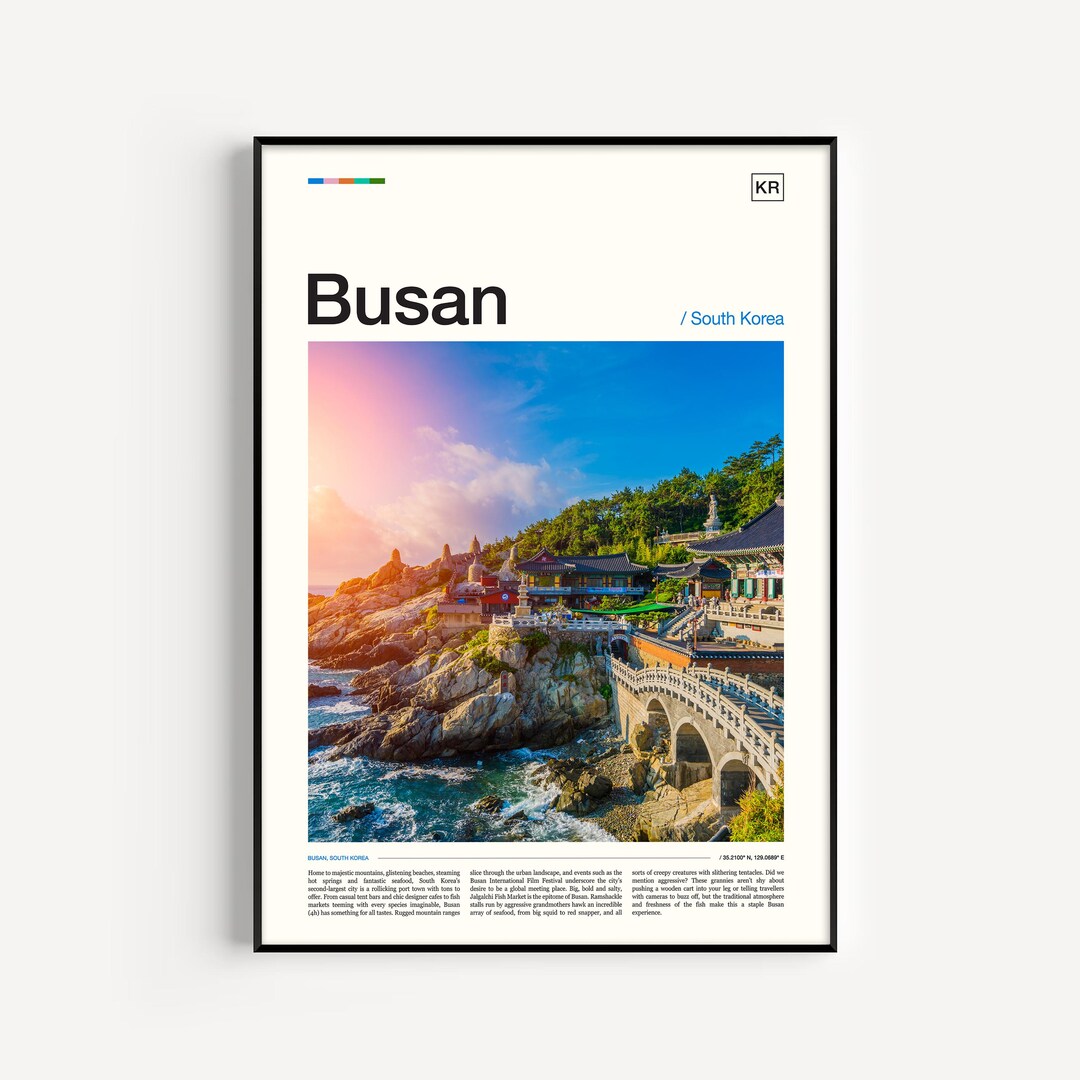 Busan Poster, South Korea Poster, Traveller Gift, Busan Art, Korea ...
