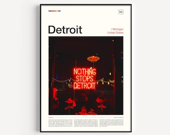 Detroit Poster, Detroit Wall Art, Detroit Art Print, Detroit Print, Detroit Photo, Detroit Photography, Detroit Artwork, Michigan Print