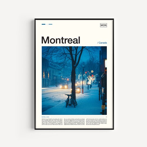Montreal Print Montreal Poster Montreal Canada Wall Art Etsy
