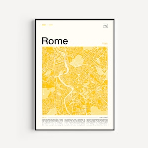 Impressão de mapa de Roma, mapa de Roma, pôster de Roma, impressão de Roma, arte de parede de Roma, impressão de mapa, arte de mapa, pôster de viagem de Roma, impressão de arte de Roma, Roma, Itália