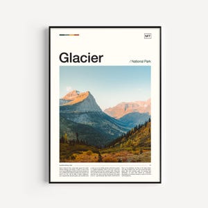 Glacier Park Poster, Glacier National Park Poster, National Park Gift, National Park Art, National Park Print, Glacier National Park Art