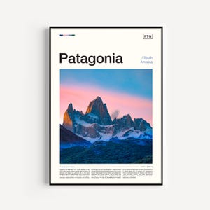 Póster de viaje a la Patagonia, impresión artística de Argentina para decoración del hogar, fotografía mural, impresión de viajes, decoración de destinos y pasión por los viajes.