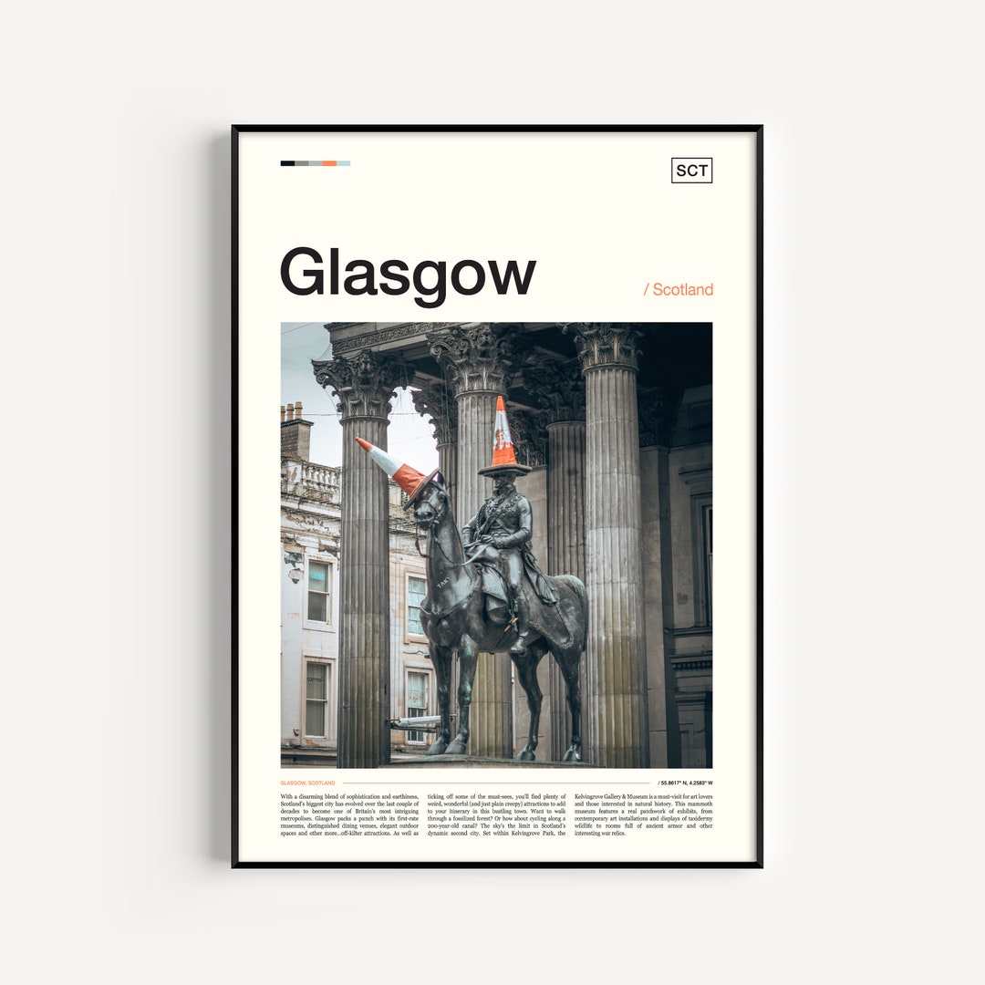 Glasgow Print, Glasgow Poster, Glasgow Wall Art, Glasgow Art Print, Glasgow Photo, Glasgow