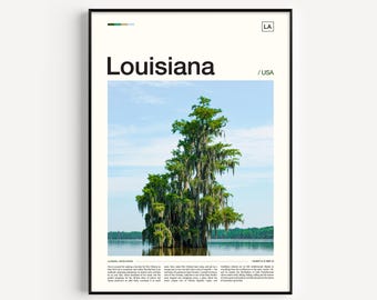 Impresión de viajes de Luisiana, fotografía de paisajes, arte mural Wanderlust