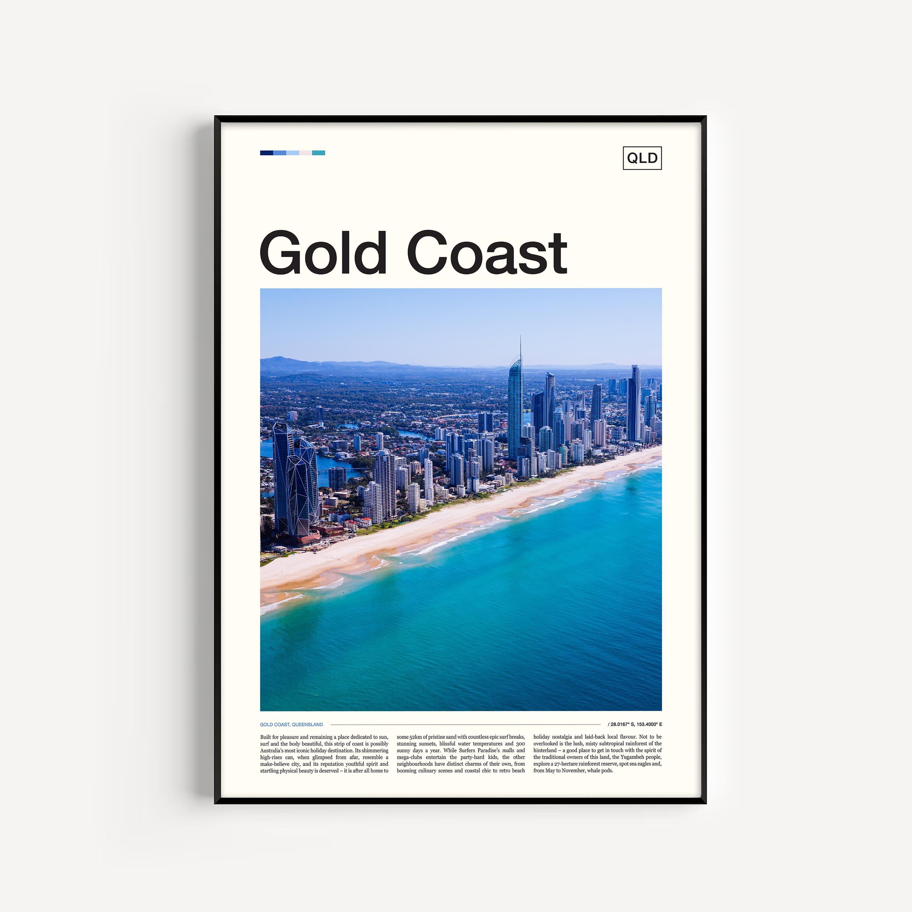Gold Coast Print, Gold Coast Poster, Gold Coast Wall Art, Gold Coast Art Print, Gold Coast Artwork, Australia Print, Queensland Print