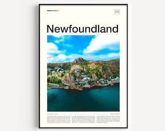 Newfoundland Travel Art Print: Coastal Landscape Poster