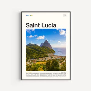 Saint Lucia Travel Poster: Caribbean Island Wall Art