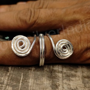 925 Sterling Silver Spiral Ring, Swirl Ring, Double Coil Spiral Ring, Wired ring, Dainty Gift for Her, Chunky Ring, Wedding Gift, Fine Ring
