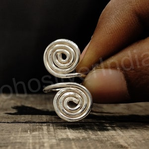 Silver Ring, Spiral Ring, Double Coil Spiral Ring, Rings, Gift for Her, Silver Spiral Ring, Chunky Ring, German Silver Ring, Arthritis Rings