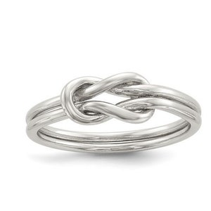 Double Band Knot Solid 925 Sterling Silver Ring For Women, Handmade Knot Silver Minimalist Band Ring,Wedding Anniversary Gift,Christmas gift