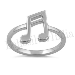 Sterling Silver Music Note Ring, Dainty Musical Jewelry, Eighth Note Ring, Gift for Musician, Music Lover Gift, Minimalist Ring, Music Lover