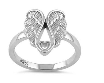 925 Sterling Silver Angel Wings Rings,Boho Earrings Wings Angel Gifts, Angel Jewelry, Bridesmaid Earrings, Celestial jewelry, Women&#39;s ring