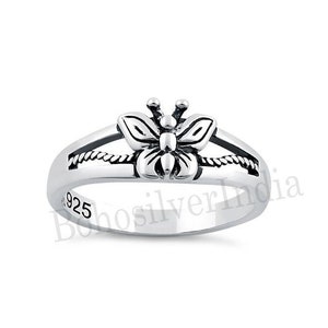 Dainty Butterfly Ring, Tiny Princess Ring, Silver antique style butterfly design ring, silver ring, vintage butterfly ring Good Luck Gift