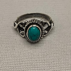 Echter Türkis Ring, Silber Türkis Ring, Kupfer Türkis Ring, Sterling Silber Ring, Blau Ring, Boho Türkis Ring