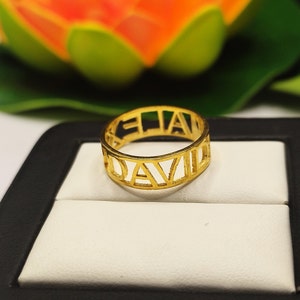 Bold Name Ring, Custom name heart ring, Old English Name Ring, Custom Name Ring, Statement Ring, Custom word ring, Personalized Gift For Her