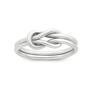 Double Band Knot Sterling Silver Ring: Handmade Minimalist Design