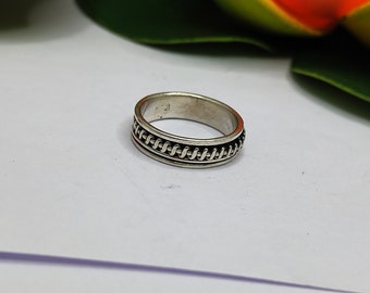 Sterling Silver Spinning Bead Ring: Anti-Anxiety Fidget Jewelry