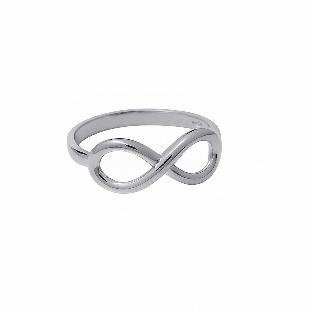 14K Solid Gold Infinity Ring: Sterling Silver Band, Infinite Love - Etsy