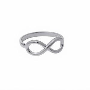 14K Solid Gold Infinity Ring: Sterling Silver Band, Infinite Love