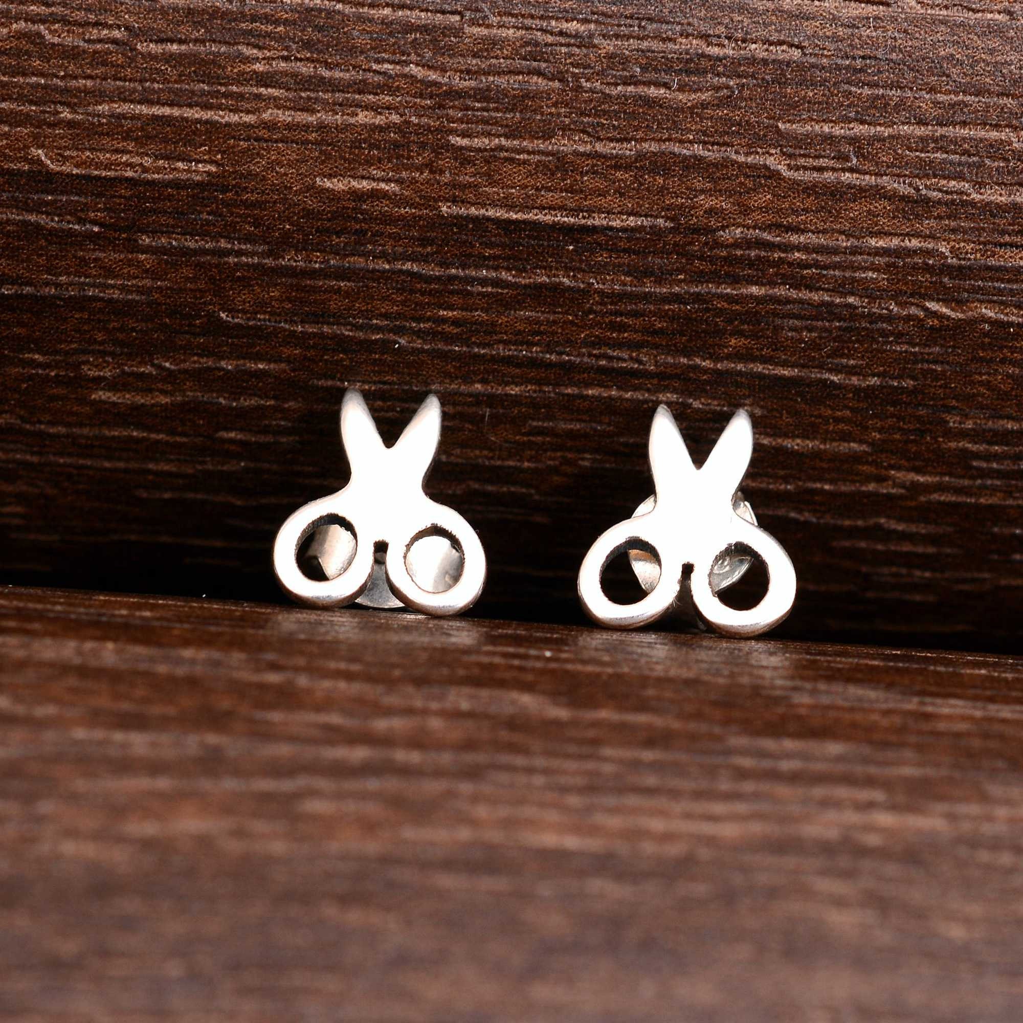 Piccoli orecchini a perno a forbice in argento Sterling, piccoli orecchini a forbice, orecchini a forbice - Italia