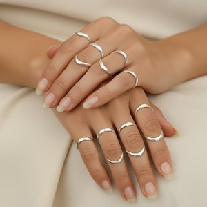 Ergonomischer Schwan Hals Splint Ring, Deutsch Silber / Messing Verstellbare Gelenk Stützring - Moderne Minimalistische Arthritis Schiene
